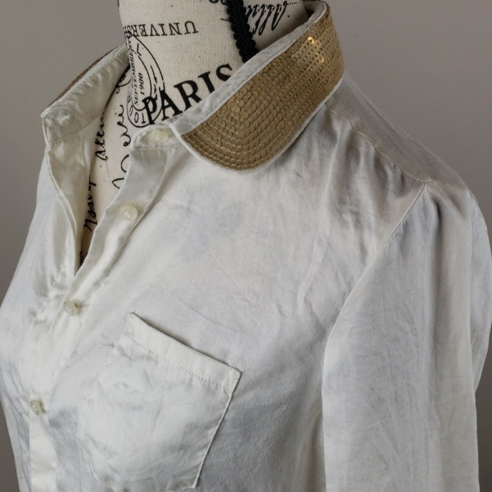 {the Limited} Essential Shirt Gold Sequined Collar